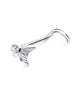 Fishtail Silver Curved Nose Stud NSKB-692